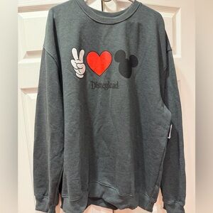 Disneyland Peace Love Mickey  Graphic Crewneck Sweater XXL NWT
